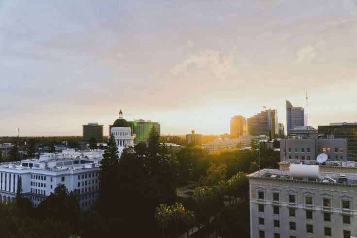 Sacramento city aerial view