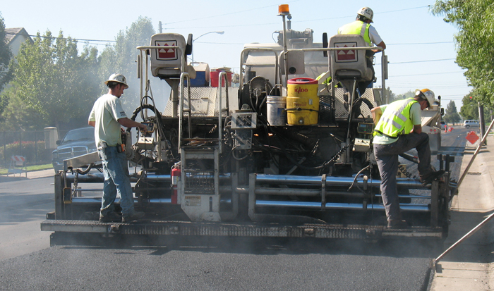 Image of paving occurring in the city of Sacramento.