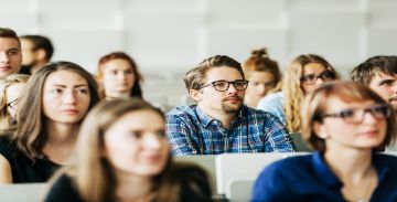 Audience of men and women