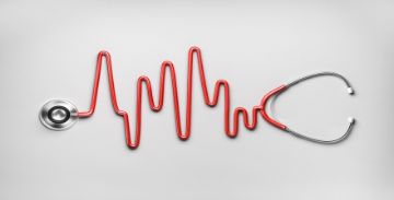 Stethoscope in the shape of heartbeat