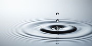 Waterdrops creating ripples