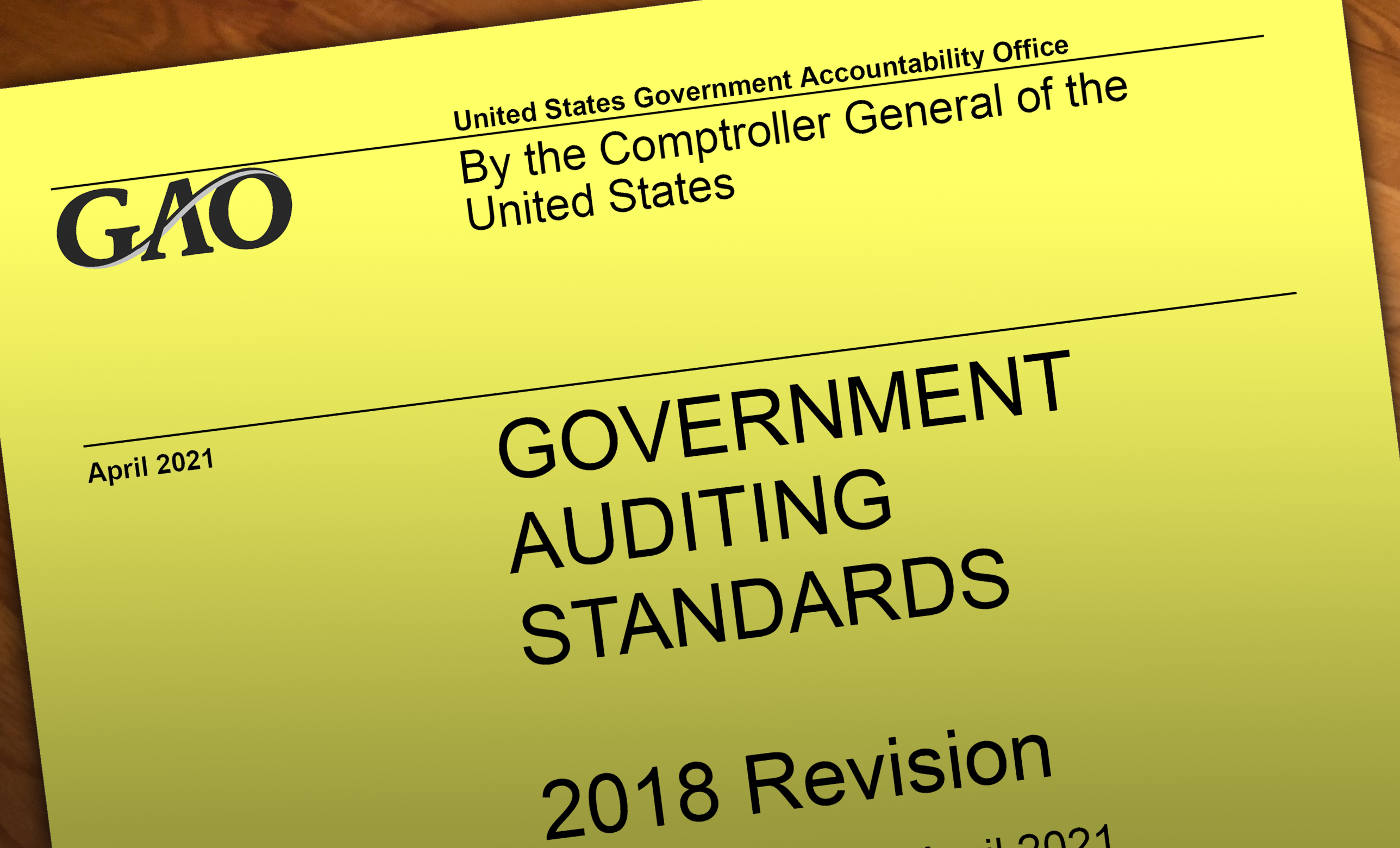 Cover of the Government Accountability Office's Government Auditing Standards book