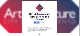 Shows the start page of the Office of Arts and Culture Eventbrite page