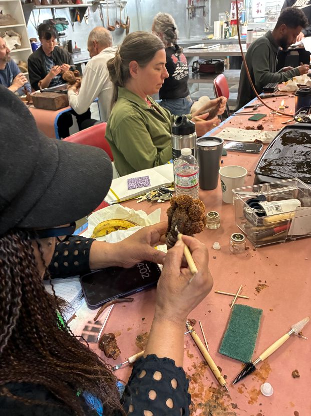 Artists create wax figures for the bronze workshop, March 14-15, 2026
