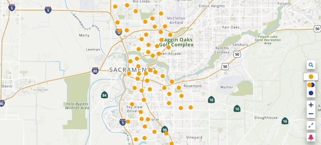 image of a city of sacramento map