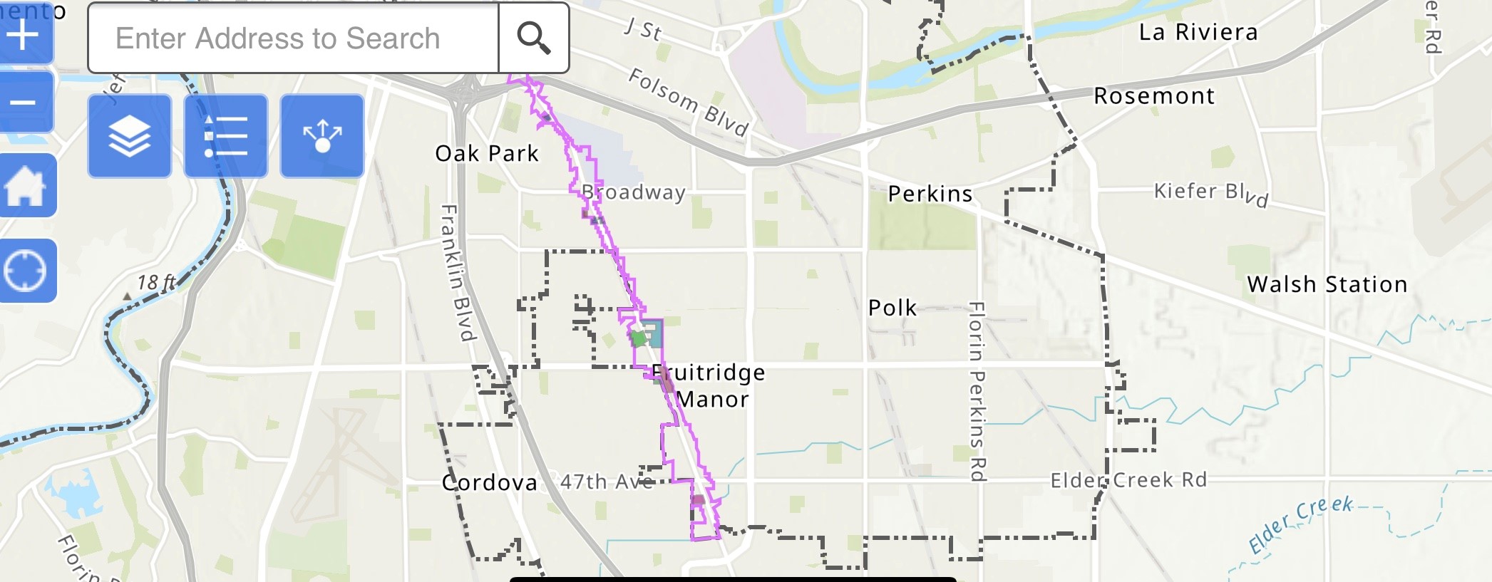 Preview photo of Stockton Blvd interactive map.