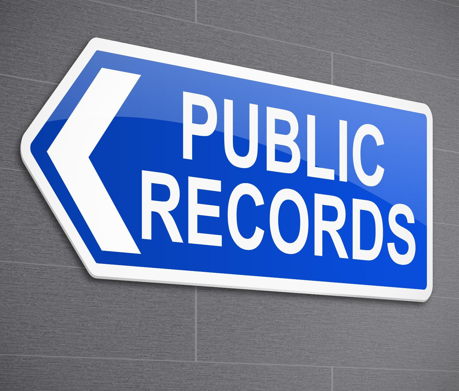 Public Records placard on wall