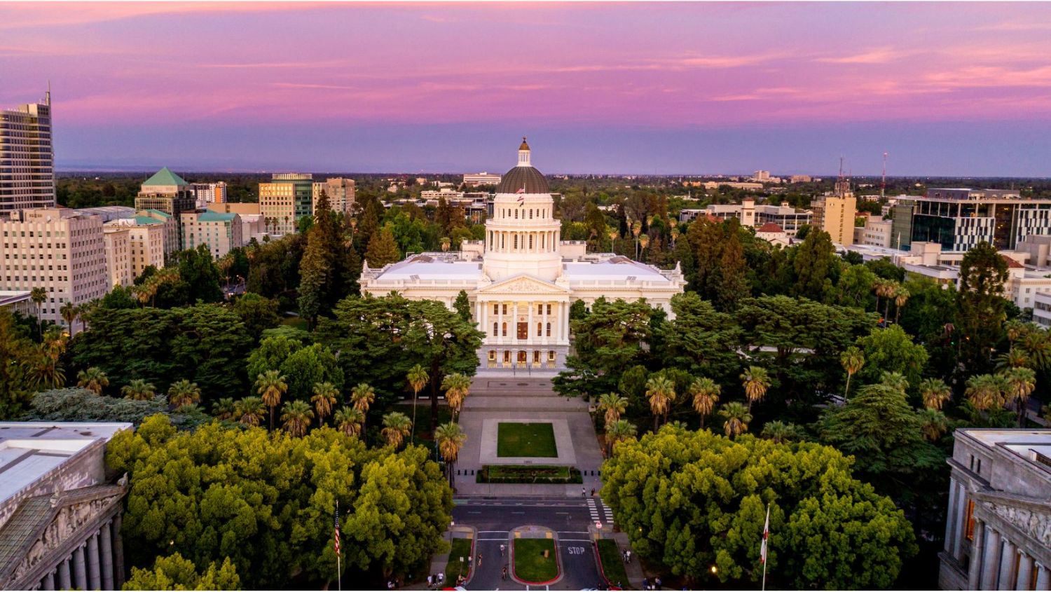 Aerial image of the State Capitol.