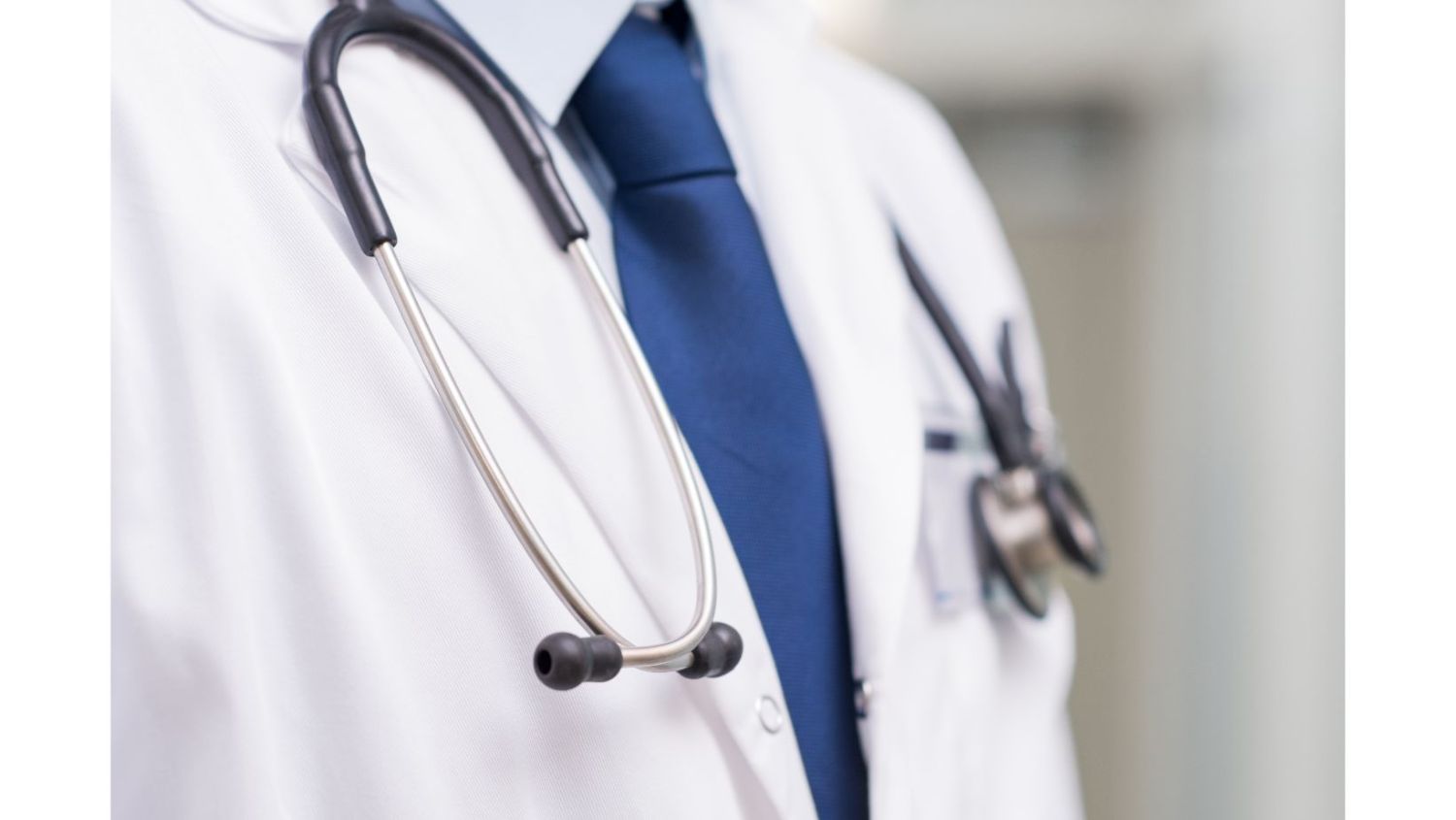 image of stethoscope on a healthcare staff member.