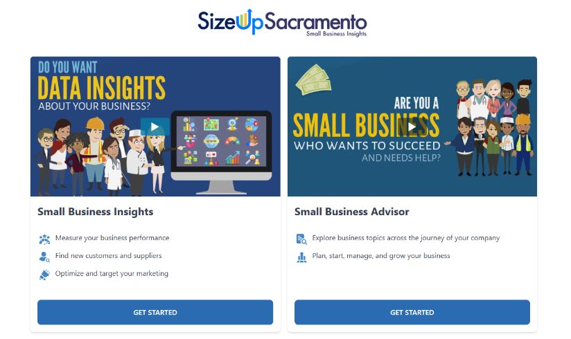 Screenshot of SizeUp Sacramento Tool