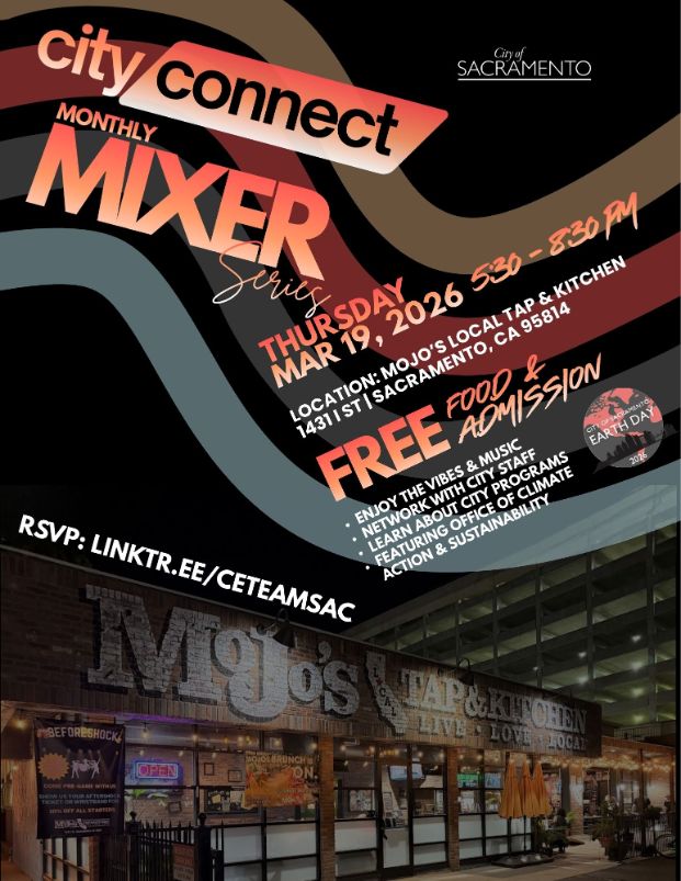 Flyer and graphics for the City Connect Mixer on March 19, 2026
