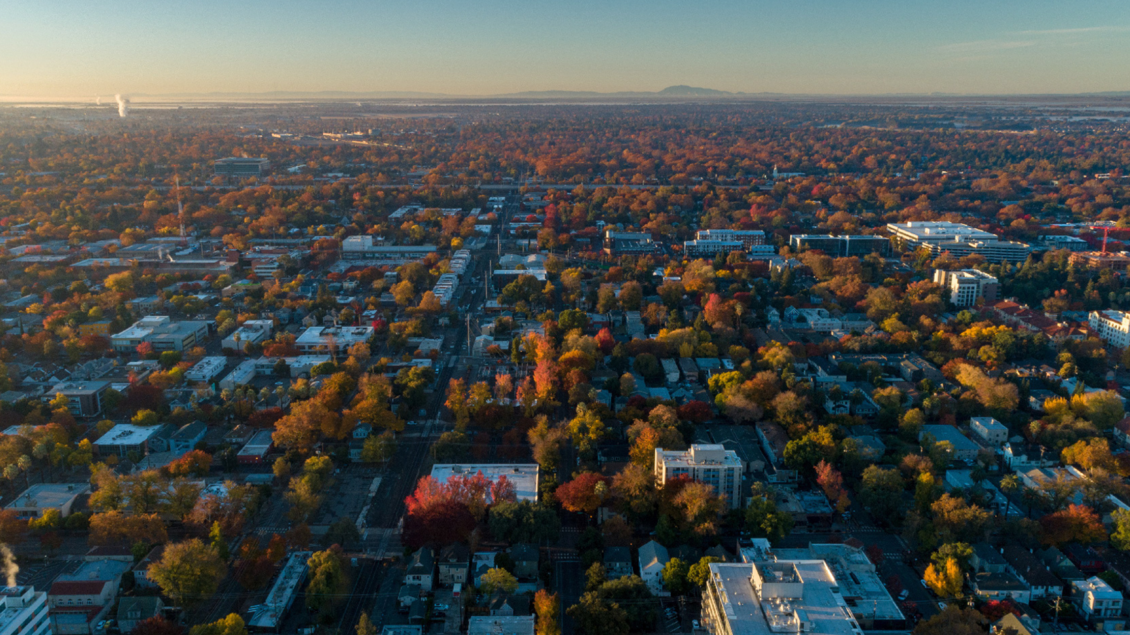 Aerial image of residential area in Sacramento