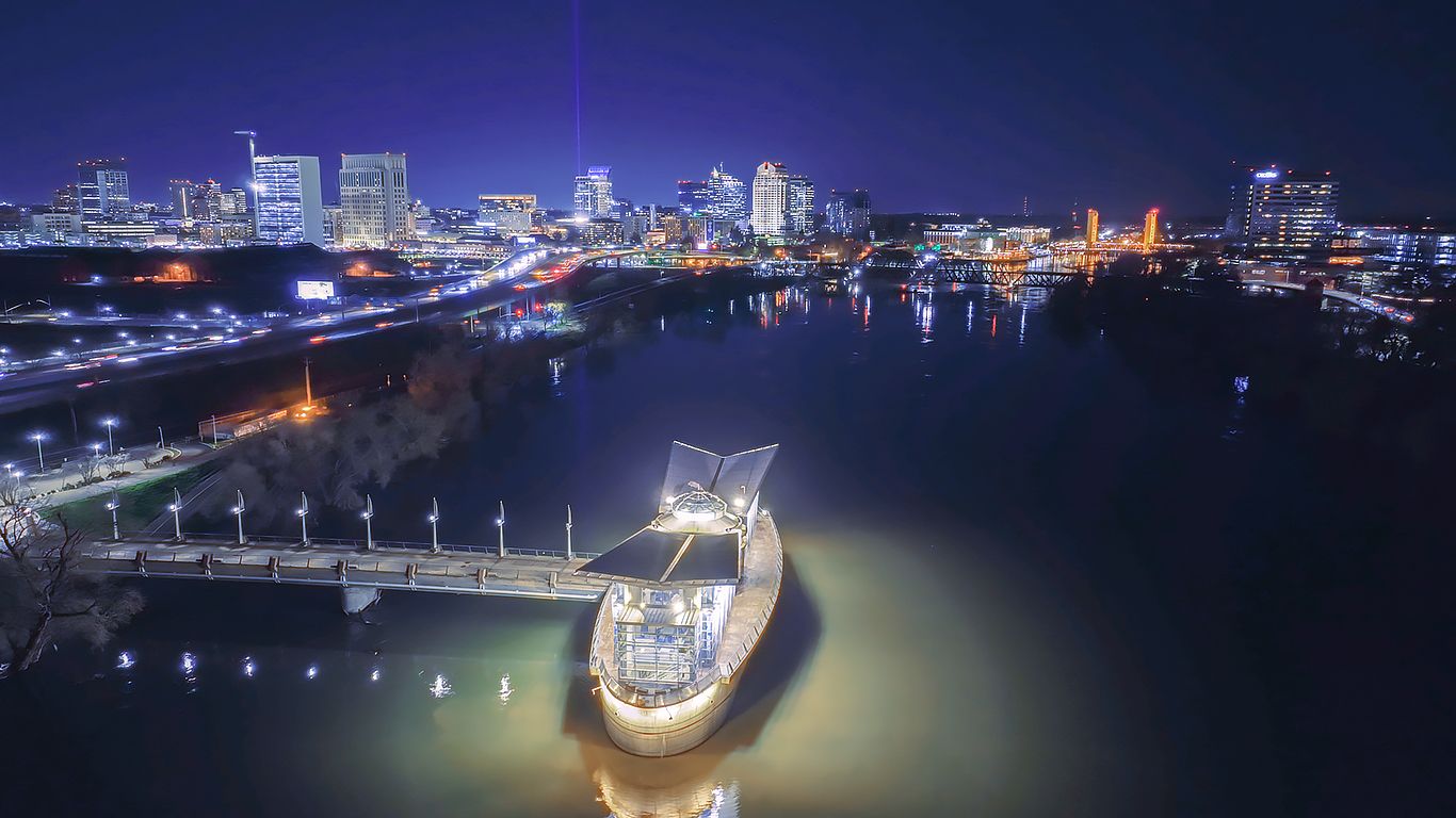 An image of the City skyline at night