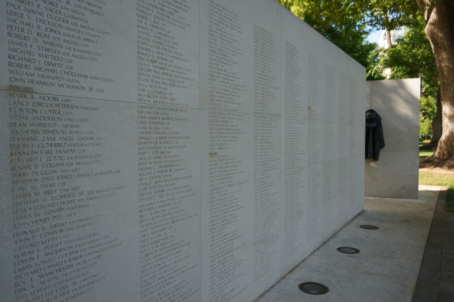 WALL OF NAME OF FALLEN FIREFIGHTERS