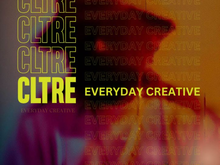 Text graphic, yellow font, "CLTRE Everyday Creative"