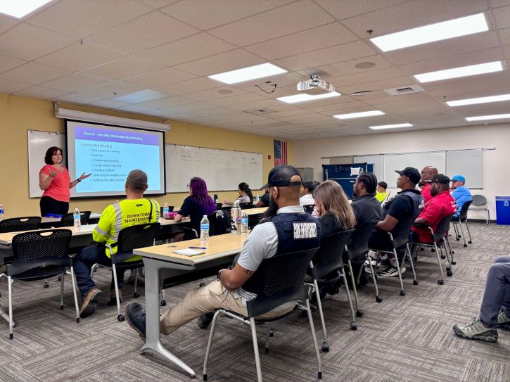 Safety summit, person speaking to a classroom