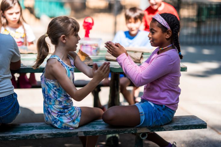 Two kids playing games