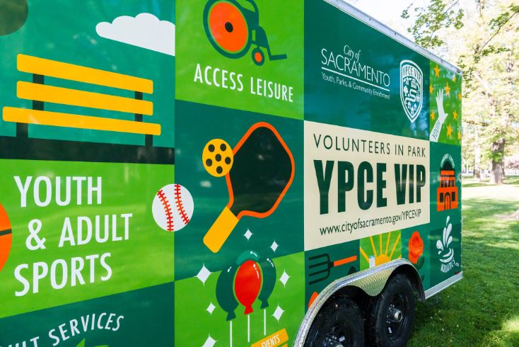 YPCE storage trailer with graphics 