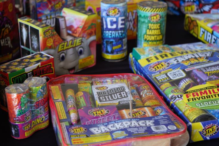 Fireworks on table