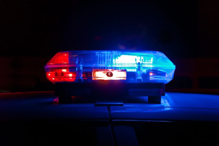 Police light, blue and red