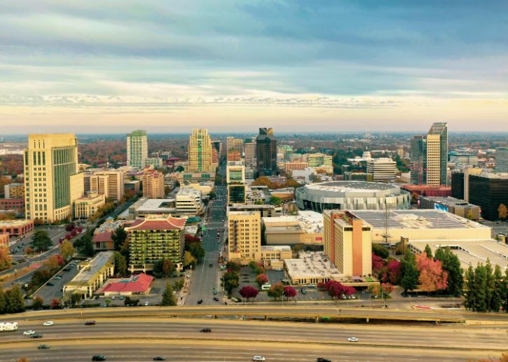 Aerial view of Sacramento