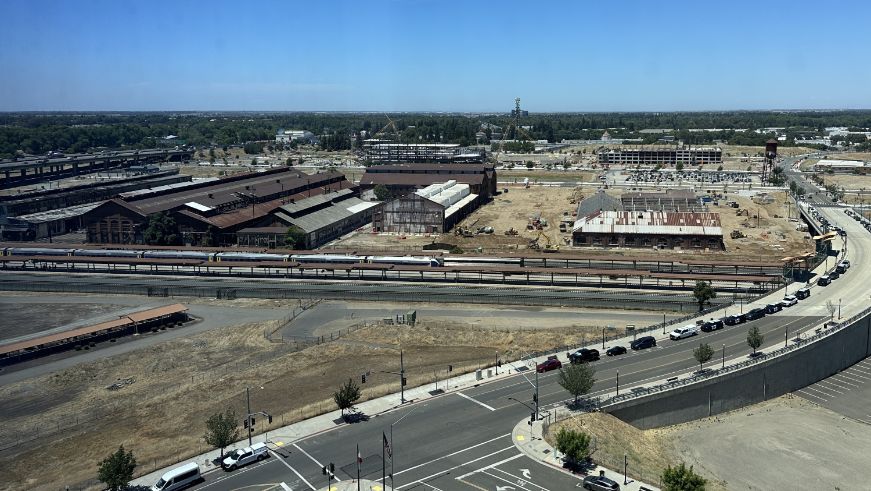 Aerial view of Sacramento Railyards