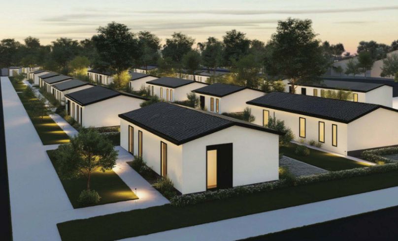  Rio Linda Senior Housing Project rendering, housing units, trees, grass