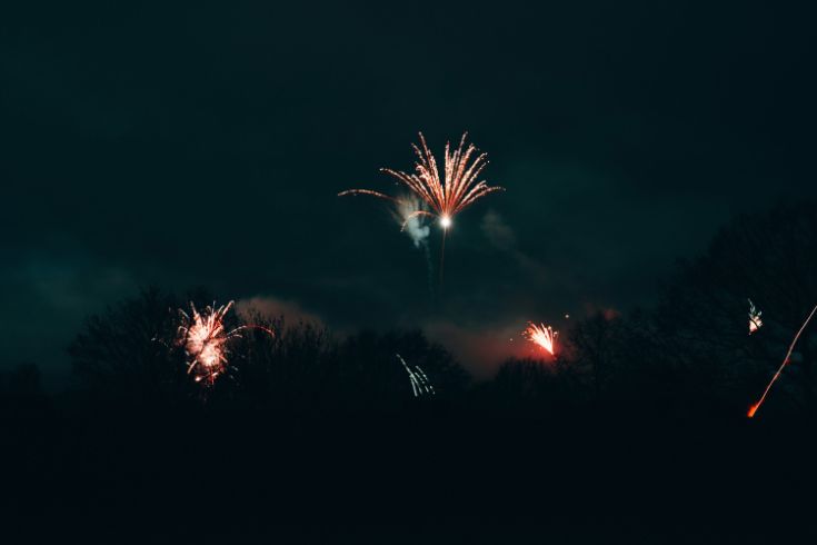 Fireworks, night sky