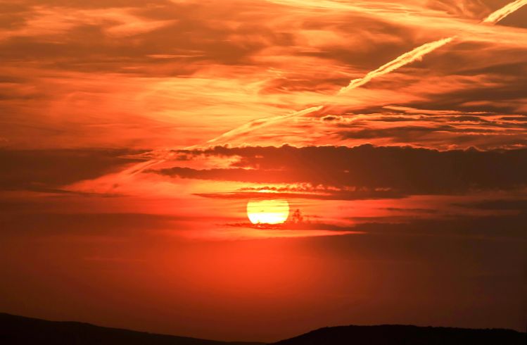 Sunset, red sky