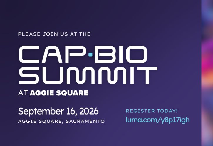 Text graphic for Sacramento Biotech at Aggie square