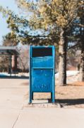 Blue mail drop box