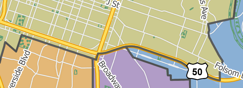 Decorative zoomed in view of district map