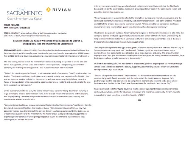 Rivian Press Release