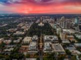 Overhead view of city