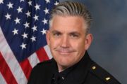 A portrait photo of the Sacramento Police Department Lieutenant Joseph Bailey, in full class-A uniform