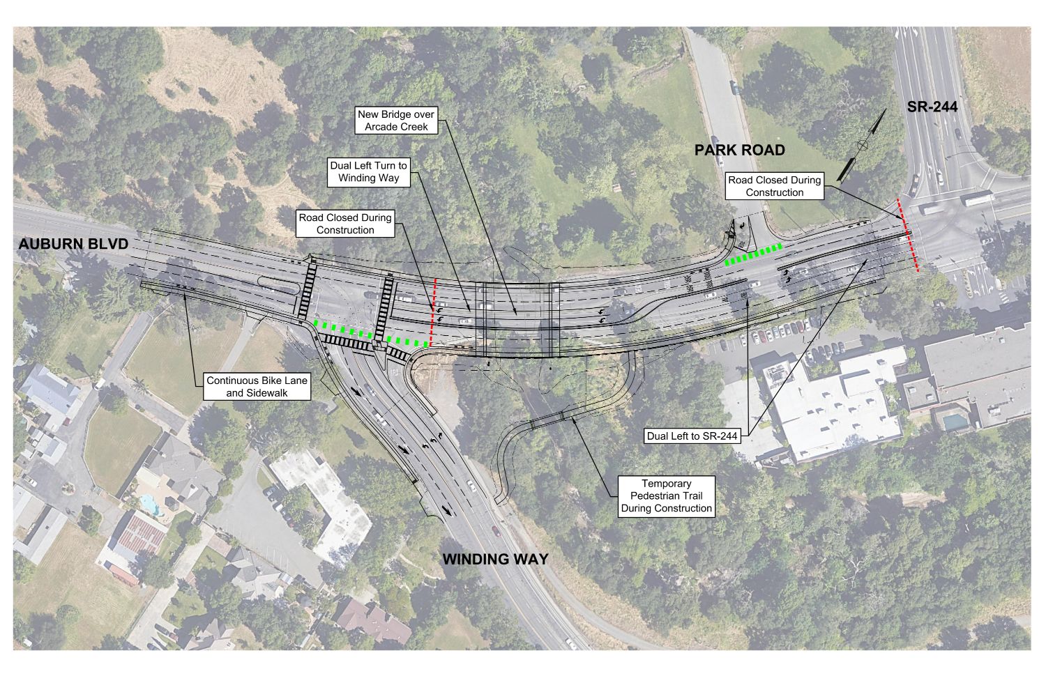 Cross section of the proposed bridge replacement project.