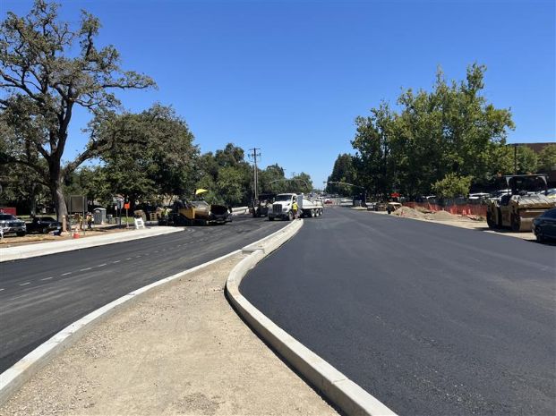 Asphalt poured for both directions