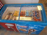 Image of ice cream in a drop-in deep freezer for sale