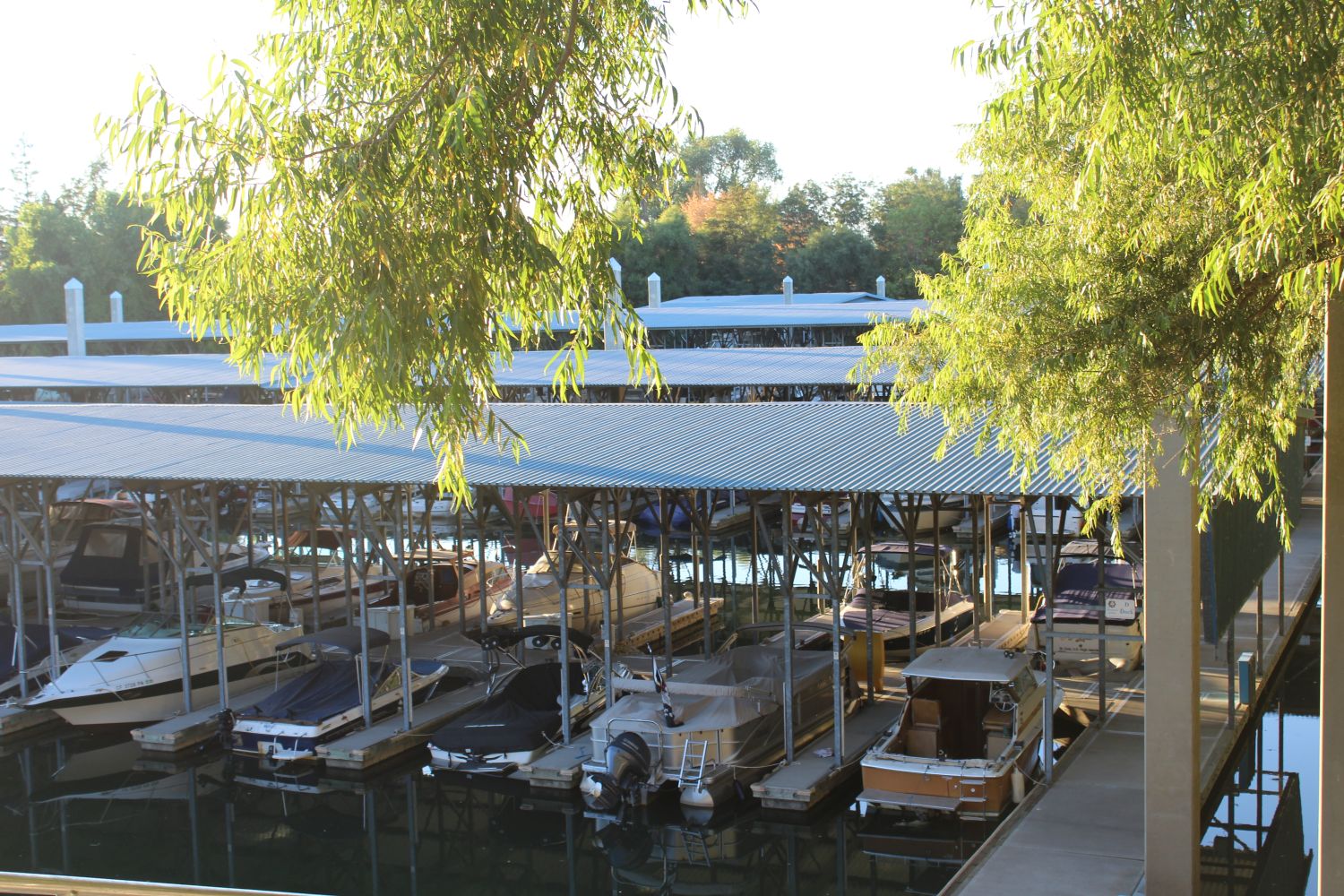 Image of vessels in boat slips at Sacramento Marina