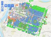 Screenshot of online map of parking assets on the street in Sacramento
