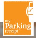 Image of gold color square with words, "My parking receipt" 