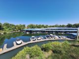 Arial view of waterway of the Sacramento Marina from the Marina office