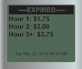 Image of a meter screen displaying tiered rates