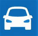 Image of vehicle icon graphic with blue background