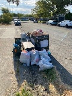 pile of junk out for pickup 