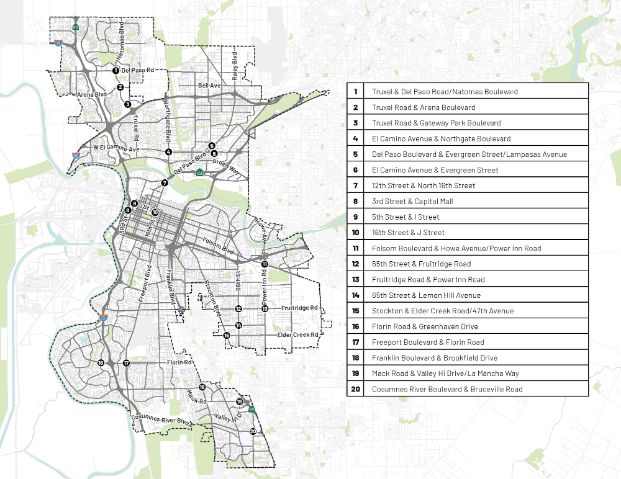 20 recommended camera locations across the city