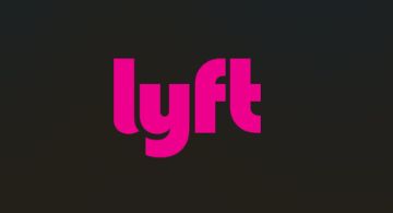 Pink lettering forming the company name, Lyft