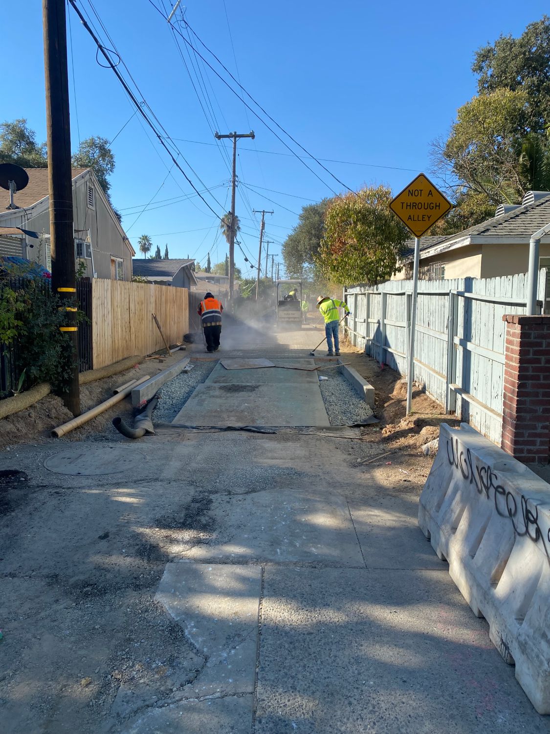 Construction work in alley