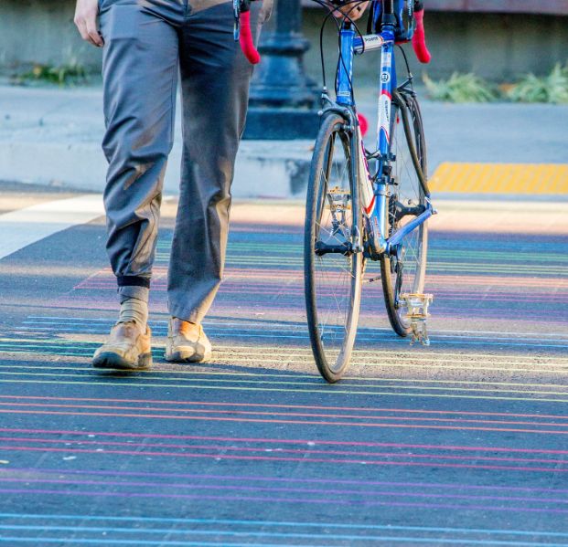 A photo of a crosswalk