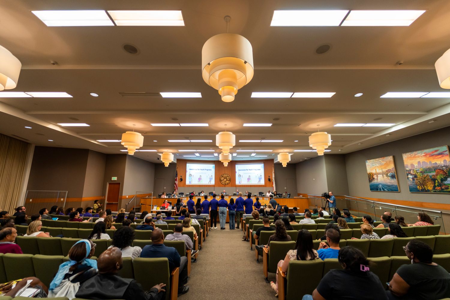 Interior city council chambers